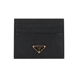 26SS 삼각 로고 사피아노 카드지갑 블랙 1MC025 QHH F0002