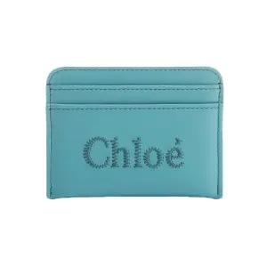 [명품] 25FW 로고 자수 카드지갑 아쿠아 CHC23SP868I10 46K