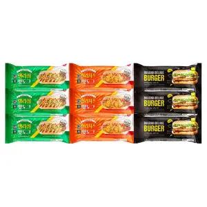 XOXO 렐리쉬핫도그160gx3개+칠리치즈핫도그x150gx3개+디럭스버거핫도그180gx3개