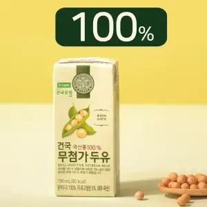 국산콩100% 건국 무첨가 두유 190ml 64팩/무가당 콩물원액두유 100% 무설탕 우리콩 본연의 순수한맛 고단백
