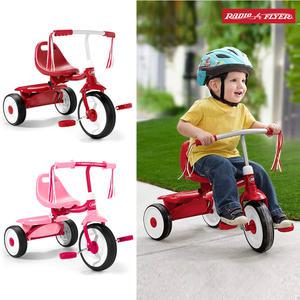 [라디오플라이어] 접이식 세발자전거 레드/핑크 / 무소음 유아 자전거