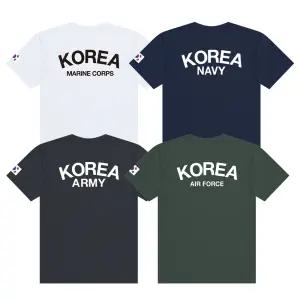 남성 여성 아미 ROKA/ROKAF/ROKMC/ROKN 코튼 쿨링 라운드반팔 티셔츠 S-7XL