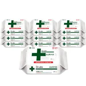 닥터아토 손소독티슈 20매 x10팩 휴대 손세정제 손입 세정 닥터스 리꼬