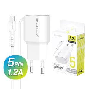 스피디 5핀 1.2A 일체형 가정용충전기 스마트폰 갤럭시 아이폰
