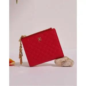 [롯데백화점]닥스 액세서리 [쇼핑백동봉][LOUIS DD] 레드 로고패턴 소가죽 반지갑 DCWA2E527R2