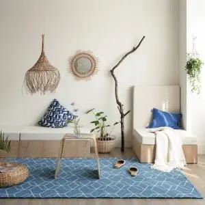 [텐바이텐]콘라드 워셔블러그 여름러그 여름거실카페트(블루 100x150)