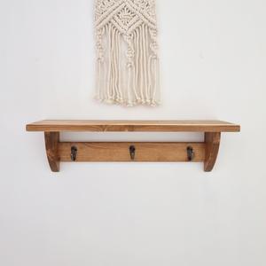 빈티지 에이셀 미니 후크 인테리어 원목 우드 카페 주방 벽걸이 벽 선반