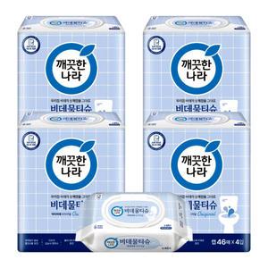 깨끗한나라 닥터비데 화장실용 물티슈 46매 X 16개