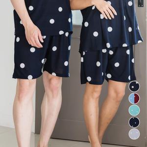 커플 파자마 네이처마 잠옷 바지 여름 홈웨어 여성 남성 도트 5부