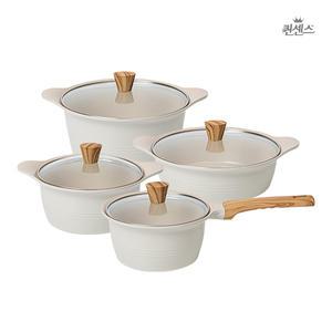 퀸센스 올리아 인덕션 세라믹 냄비 4종 모음(편수18cm/양수20cm/양수24cm/전골24cm)
