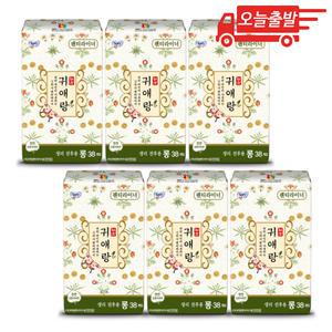 오늘출발 쏘피 귀애랑 팬티라이너 롱 38개입 6개