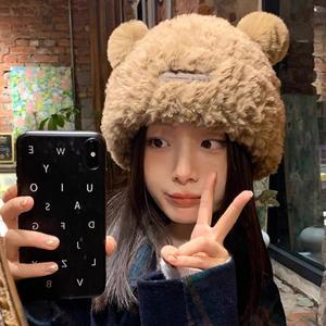 모그나 깜찍한 곰돌이 겨울 털 모자 페이크퍼 비니
