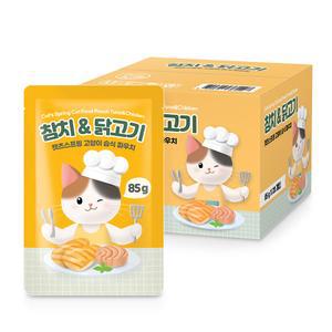 [캣츠스프링] 고양이 습식 파우치 참치&닭고기 85g x 20개입