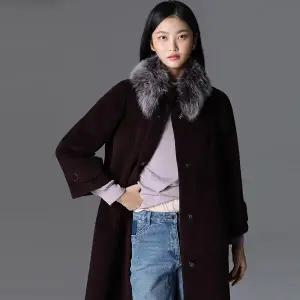 [하프클럽/]천연폭스퍼 미니멀 알파카 울코트