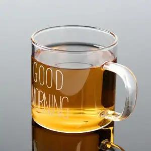 [텐바이텐][로하티] 굿모닝 손잡이 유리컵 4p 에이 드잔 글라스잔 주스컵