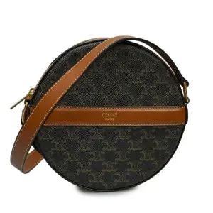 [중고명품] 카멜 트리오페 캔버스 라운드 크로스백
