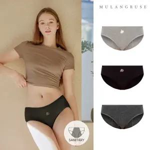 [하프클럽/물랑루즈]여성 데일리덕 순면스판 위생팬티 여자속옷 샘방지코팅 3종세트