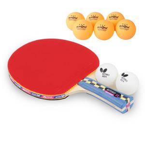 버터플라이 나카마 S4 쉐이크 탁구라켓 탁구채 + 오로라 탁구공 6개입 세트