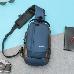 [라일리] Rly 남녀공용 USB 도난방지 잠금 슬링백 여행보조가방