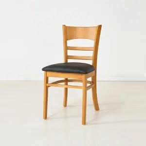 [히트가구] CZ2340 원목 PU 등받이 의자 2colors (착불)