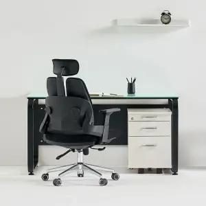 티에스퍼니처 데임 A형 강화유리 사무용책상 1800x800