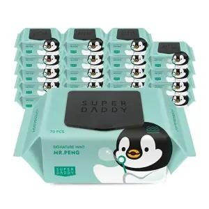물티슈 민트 미스터펭 시그니처 캡형 70매 20팩  70g)