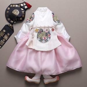 [꼬까한복]봉황수당의 핑크 여아한복 백일 돌