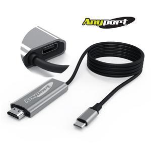 애니포트 AP-MW4KPD C타입 전용 미러링 케이블 스마트폰 티비연결 4K MHL 케이블 PD충전 넷플릭스 디즈니