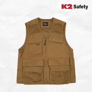 K2 경량조끼 VE-2602 브라운 낚시 실내작업 안전조끼 사계절 남녀공용 베스트