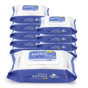 두툼한 엠보싱 티엔씨 물걸레청소포 고급형 표준형 25매 10팩