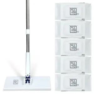 청소앤 핸즈프리 톡톡이 대형밀대+대형 물걸레포(30매)x5팩 자동