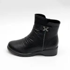 [제이시]제이시 소가죽 발편한 볼넓은 중년통굽앵클부츠 B069