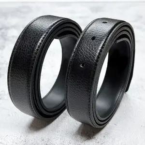 국산 플럼도트 교체용 소가죽벨트끈 허리띠 클래식블랙110cm 명품호환