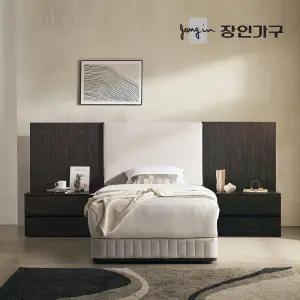 까르뎅차콜 패브릭 LED 호텔 침대 투매트리스 프레임 SS+협탁2(800,800)