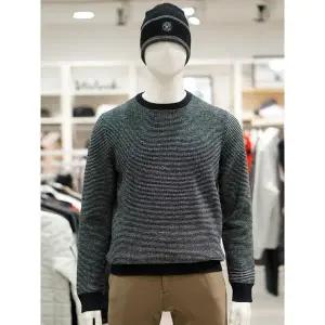 [여주점][볼빅]볼빅 골프웨어 남성 골프 스트라이프 V로고 라운드 방풍 니트 TNA91