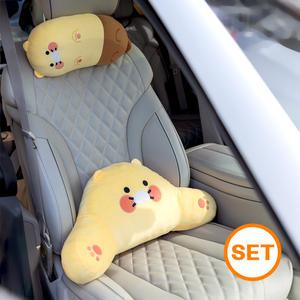 (차량용 쿠션세트) 카카오프렌즈/니니즈 차량용 목쿠션+등쿠션 세트