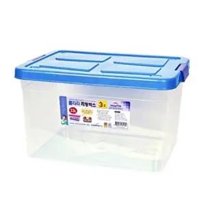 제이오마켓 리빙박스 3호 33L/다용도 투명 플라스틱 정리함 수납함 보관함