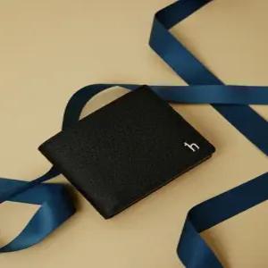 헤지스 액세서리 [선물추천][Online 한정판][BASIC] 블랙 퍼피장식 소가죽 반지갑 HJWA5E917BK