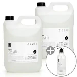바른세탁소 대용량 주방세제 4L 2개+펌프용기   과일 야채 식기세척용
