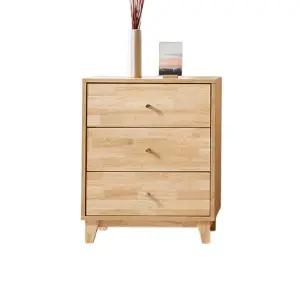 원목 옷서랍장 안방 미니 설합장 3단 600 고무나무 침실서랍장