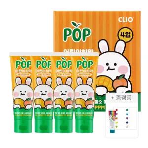 [크리오] 팝 고불소 어린이 치약 망고피치향 90g, 4개입