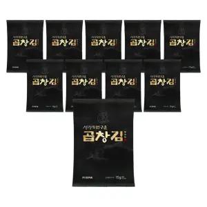 지도표 성경김 두번구운 곱창돌김 15g(5매) X 10봉 무조미 곱창김