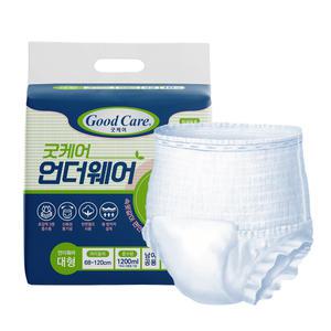굿케어 언더웨어 팬티기저귀 대형 80매(10매x8팩) 요실금 팬티형 성인기저귀