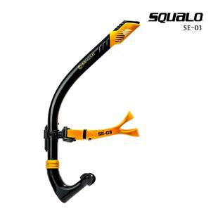 [스쿠알로] SQUALO 센터스노클3 SE-03 드라이탑 장착 수영 강습용 훈련 연습용품 블랙골드