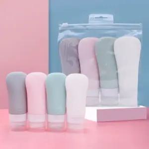 실리콘 공병 4세트/여행용/캠핑용/바디워시/컨디셔너/샴푸/린스/로션/크림/다용도/수학여행/수련회