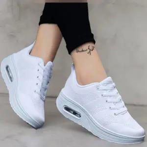 여자 에어 레이스업 키높이 위빙 운동화