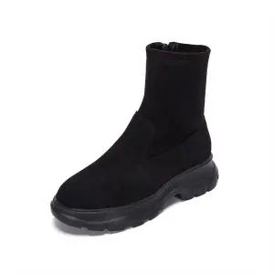 [하프클럽/무크]엠.무크 원콧 스판부츠 스웨이드 블랙 516223609UA