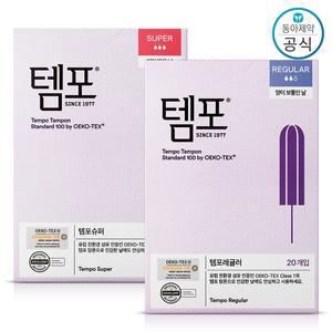 템포 탐폰 슈퍼 20개입 1팩+ 레귤러 20개입 1팩 (총40개)