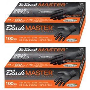 크린스킨 마스터 니트릴장갑, 블랙, 중(M), 2개 one option