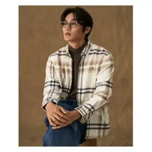 [빈폴멘]울코튼 빅체크 셔츠 - 아이보리 (BC4X64C380)